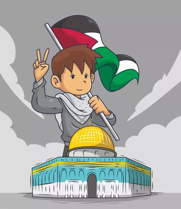 وکتور طراحی کارتونی آزادی فلسطین